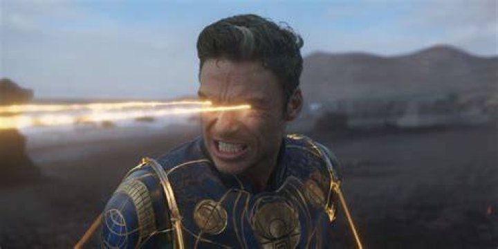 Ikaris firing his cosmic vision in Eternals