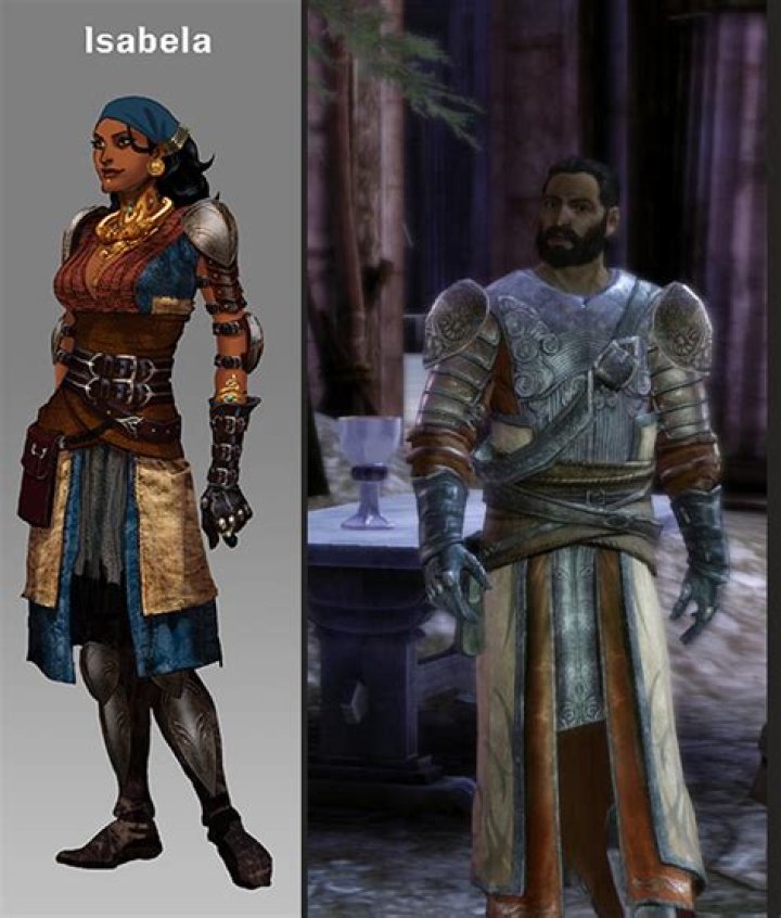 Isabela from Dragon Age staring