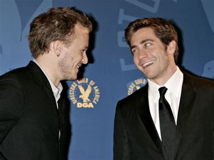 Jake Gyllenhaal and Heath Ledger in a scene from Brokeback Mountain.