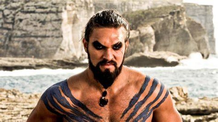 Jason Momoa as Khal Drogo and Emilia Clarke as Daenerys Targaryen in Game Of Thrones