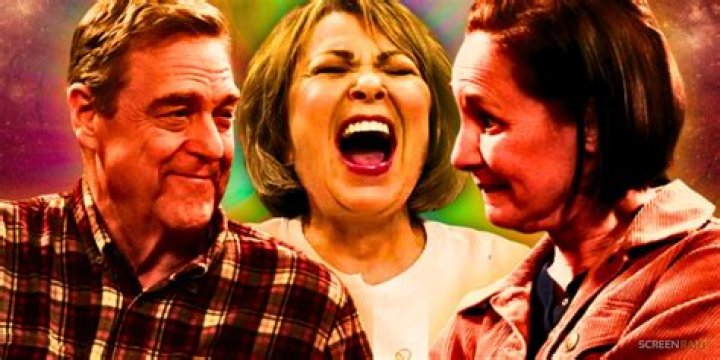 John Goodman as Dan, Roseanne Barr as Roseanne, and Laurie Metcalf as Jackie