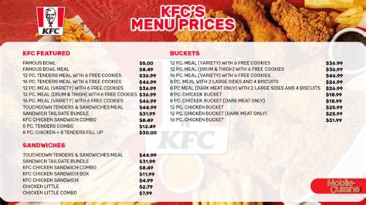 KFC Catering Menu Prices 2022 & Food Guide