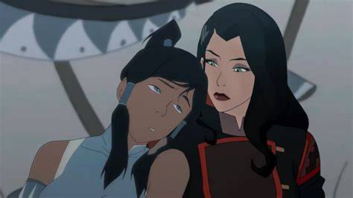 Korra, Asami, and Mako all looking confused in The Legend of Korra
