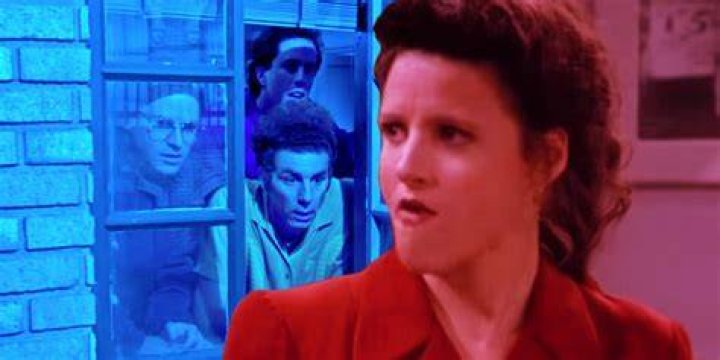 Kramer (Michael Richards) and Elaine (Julia Louis-Dreyfus) at a video store in Seinfeld