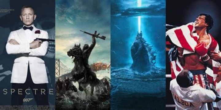 Longest Running Movie Franchises combined images of James Bond, Godzilla, Rocky Balboa, Planet Apes