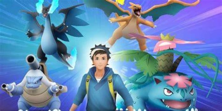 Mega Slowbro, Mega Mewtwo Y, Mega Ampharos, and Mega Pinsir in front of the Mega Evolution Icon