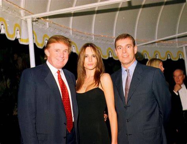 Melania Trump, Prince Andrew, Gwendolyn Beck and Jeffrey Epstein at a party at the Mar-a-Lago club in Palm Beach, Florida on February 12, 2000. Photo / Getty Images