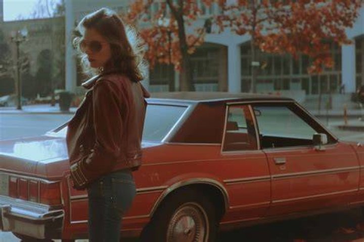 Monica stands by her car in Yellowstone.