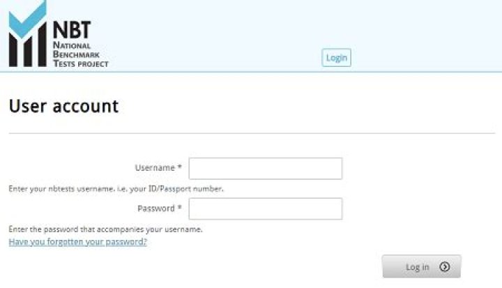 NBT test login