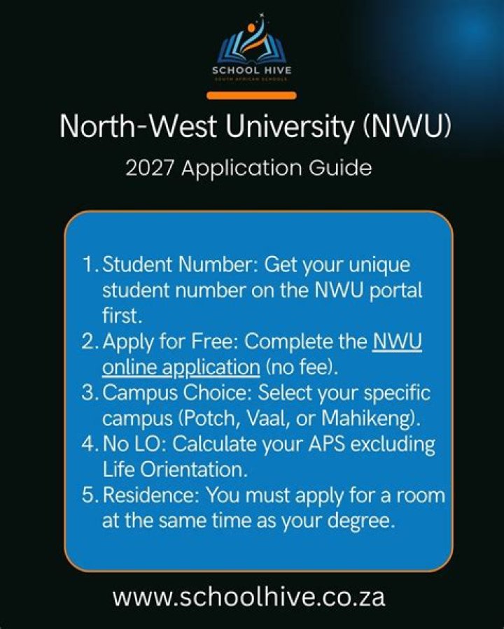 NWU online application for 2023: dates, prospectus, fees, status, contacts