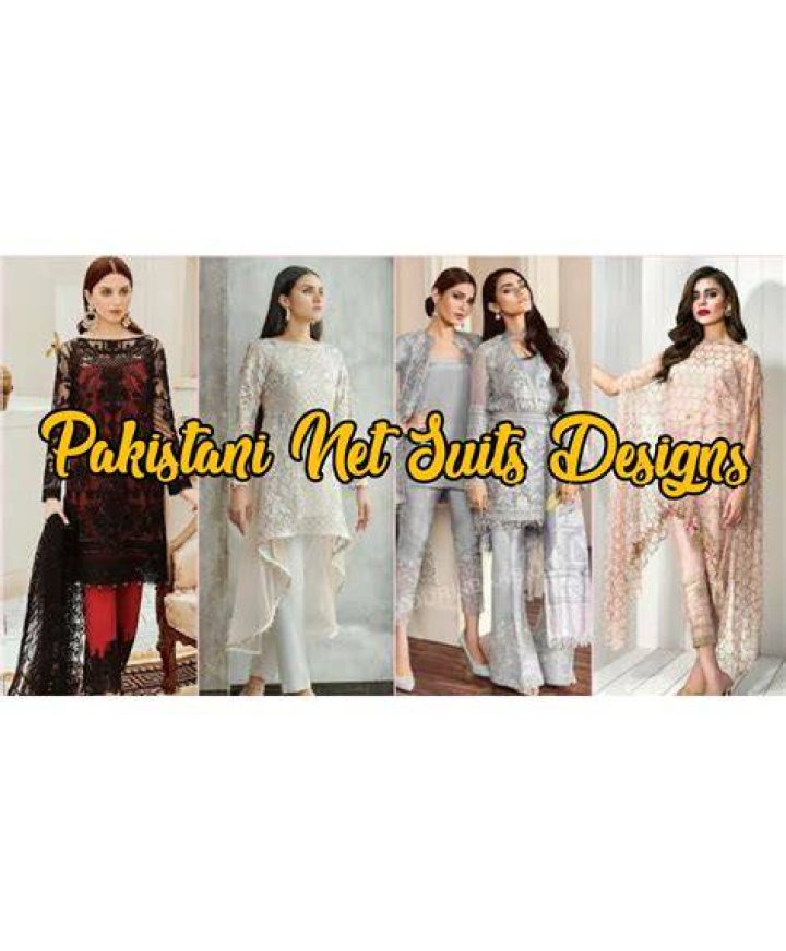 Pakistani Net Suits Designs Collection for Girls Net Embroidery Dresses
