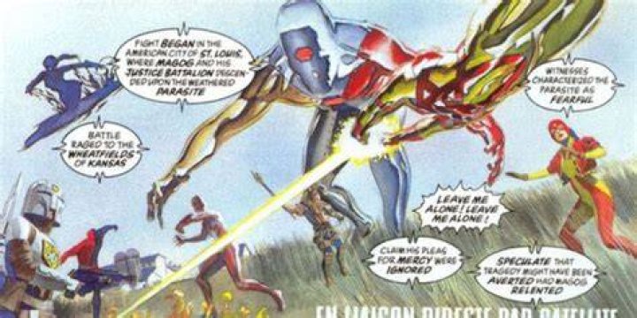 Peacemaker attacks Parasite in Kingdom Come comic.