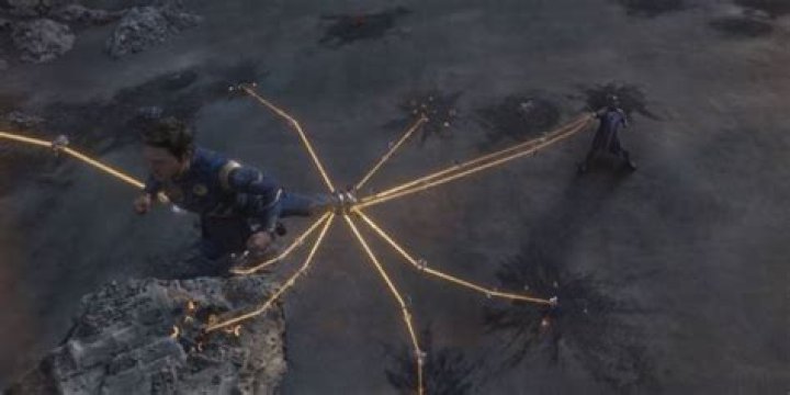 Phastos using his technomancing to snag Ikaris in mid-flight in Eternals