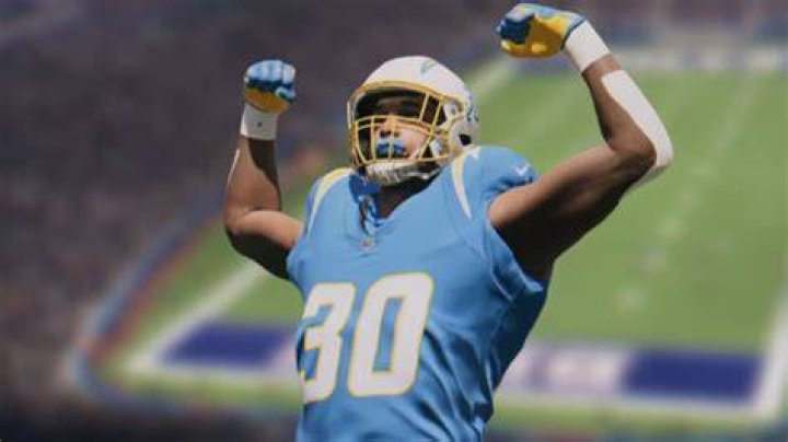 Player celebrating in Madden 24 after scoring a touchdown. 