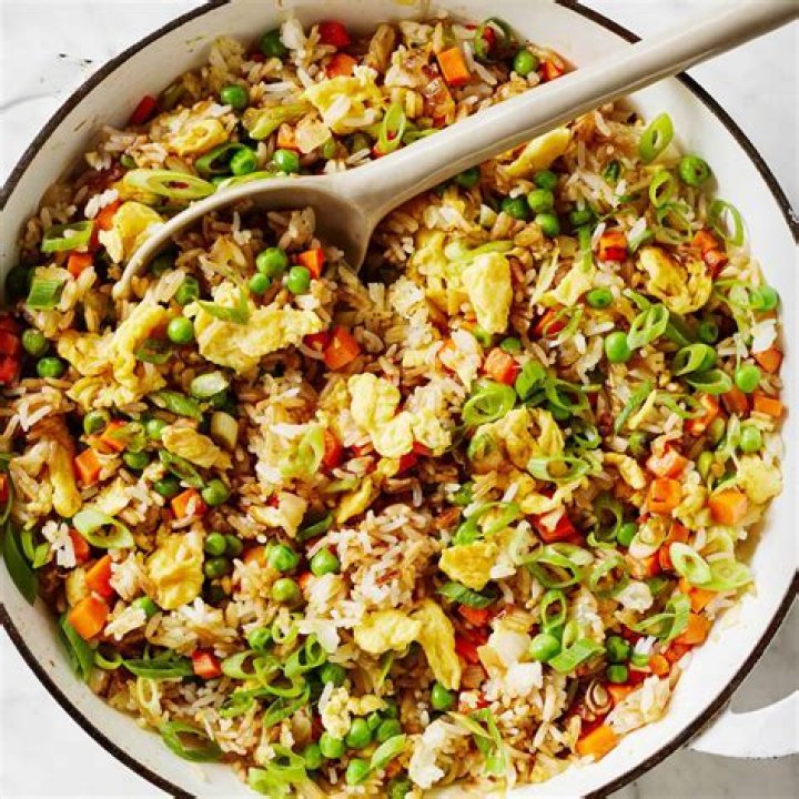 Preparing spicy rice with mixed vegetables Preparing spicy rice with mixed vegetables