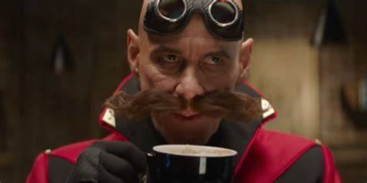 Robotnik drinks a latte in Sonic the Hedgehog 2