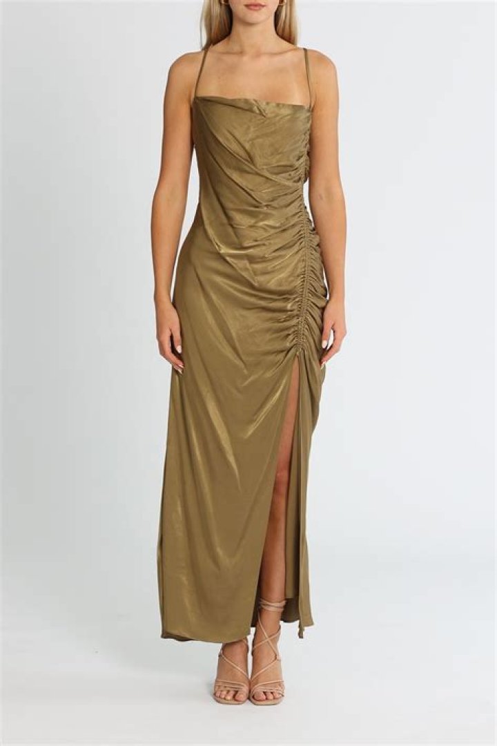 Ruched cutout midi with a sweetheart neckline