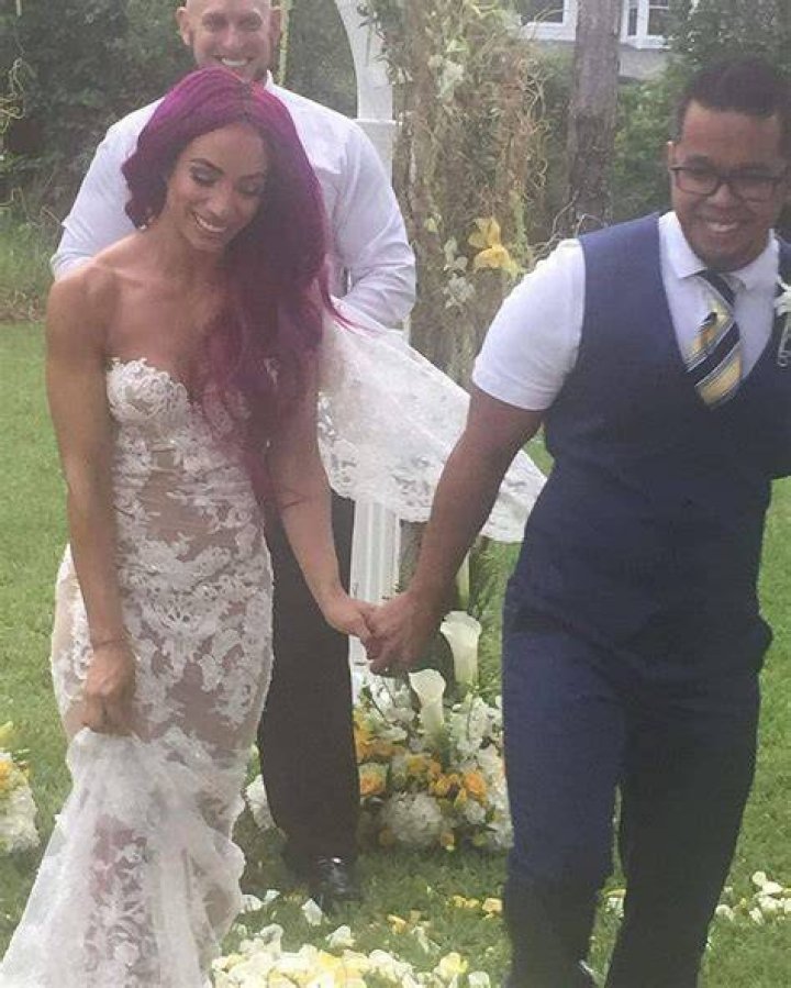 Sasha Banks and her husband Cropped