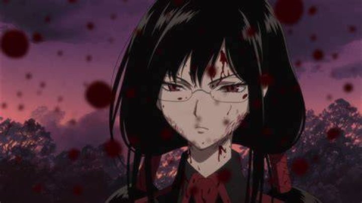 Scene from BLOOD+ / BLOOD-C featuring a woman killing and shedding blood