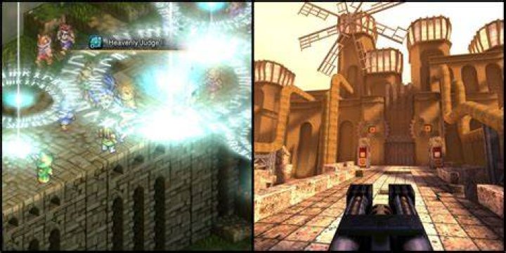 Screenshots from the video games Doom, Call of Duty: Black Ops 2, and FEAR.