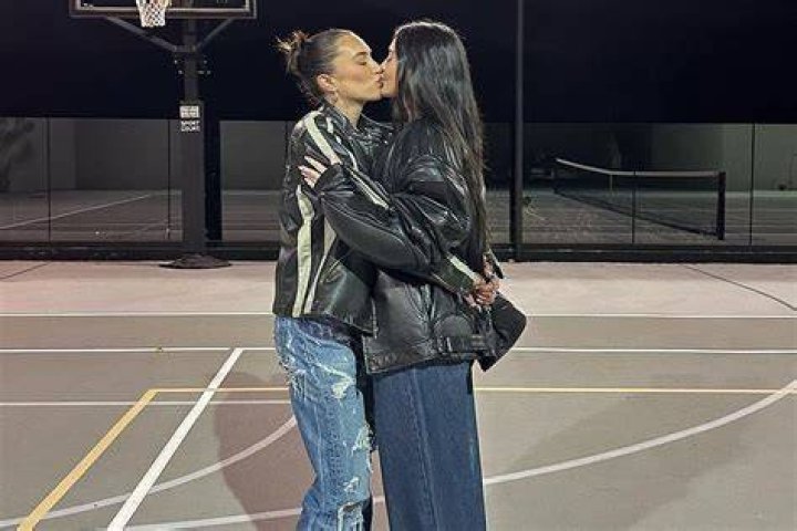 See Kylie Jenner and Stassie Karanikolaou Kiss in Matching Outfits