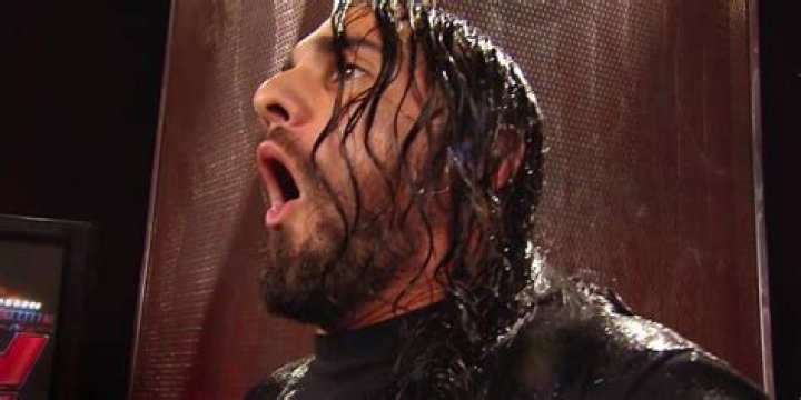 Seth Rollins after getting doused by Ambrose