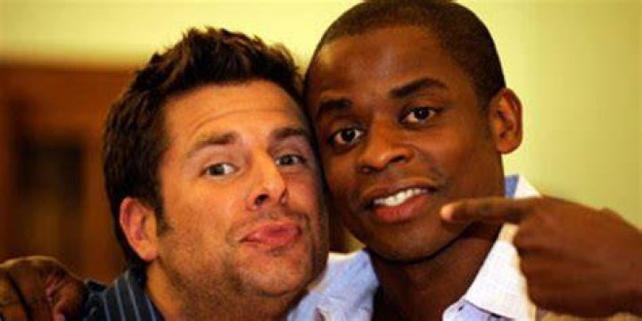 Shawn Spencer and Burton Guster in their food truck in Psych