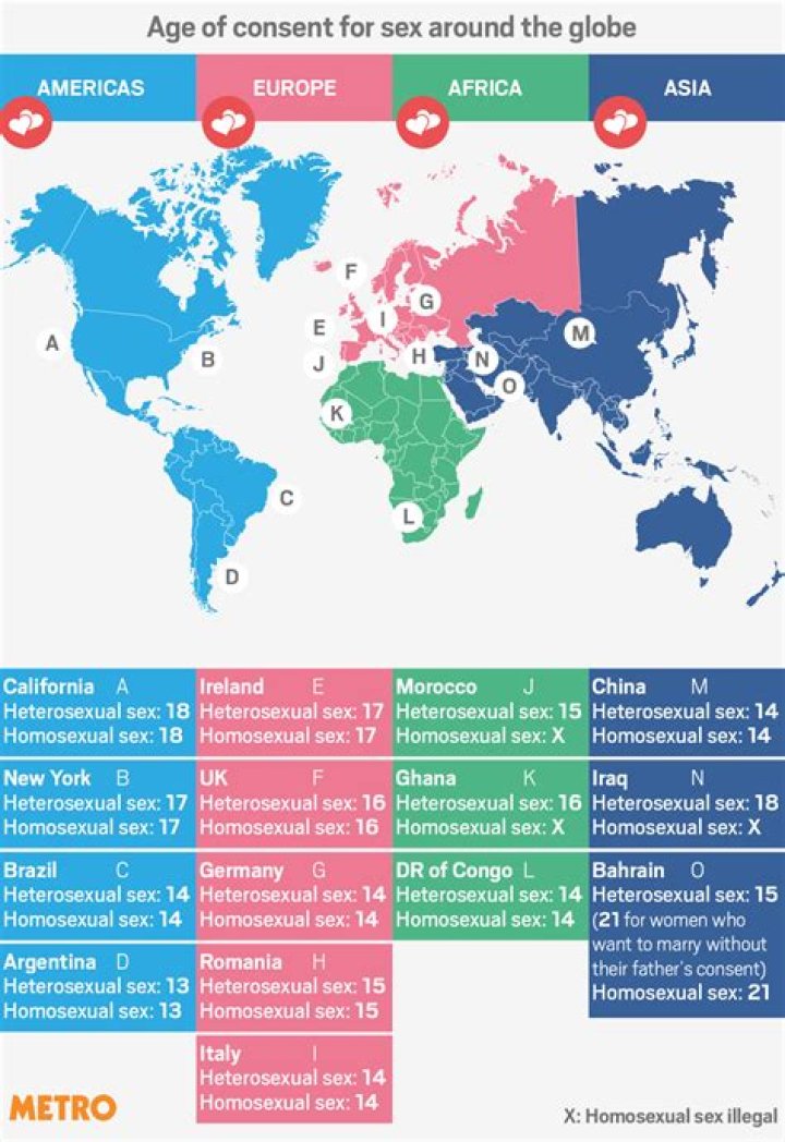 Shocking Map Shows How Age Of Sexual Consent Varies Around The World