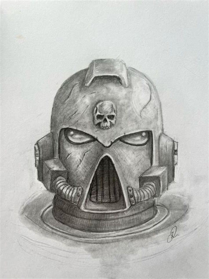 Space Marine Helmet Drawing Space Marine Type Helmet By Barcenas