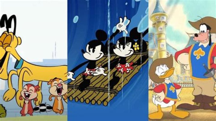 Spilt image of Pluto, Chip and Dale, Mickey and Minnie and Donald and Goofy