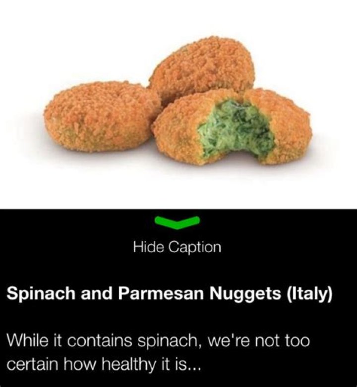 Spinach & Parmesan Nuggets. Photo / McDonald's Italy