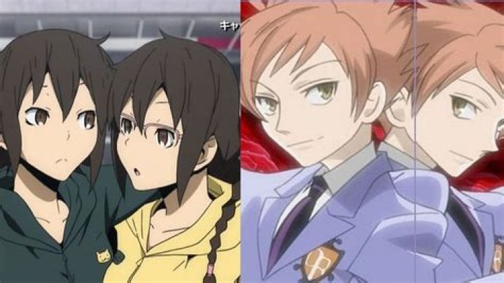 split image of ouran high school host club and Durarara twins