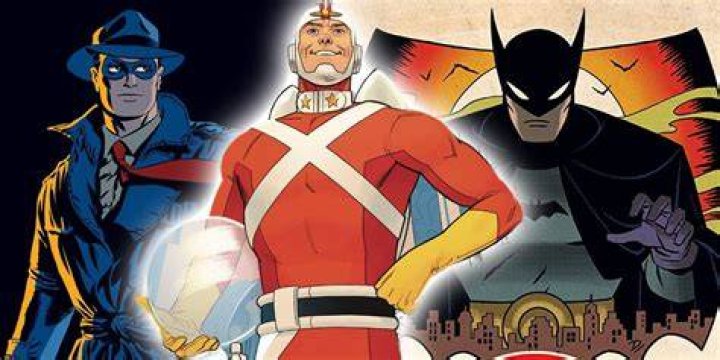 Split image of three DC comic books featuring Peacemaker