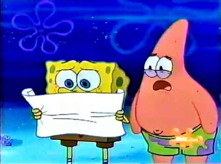 Spongebob and Patrick looking at wormy