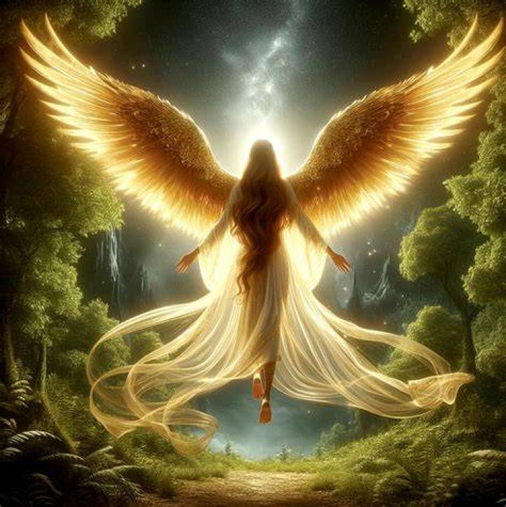 Star angel wings on a black background Star angel wings on a black background