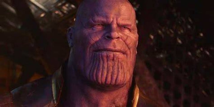 Thanos at the end of Avengers Infinity War