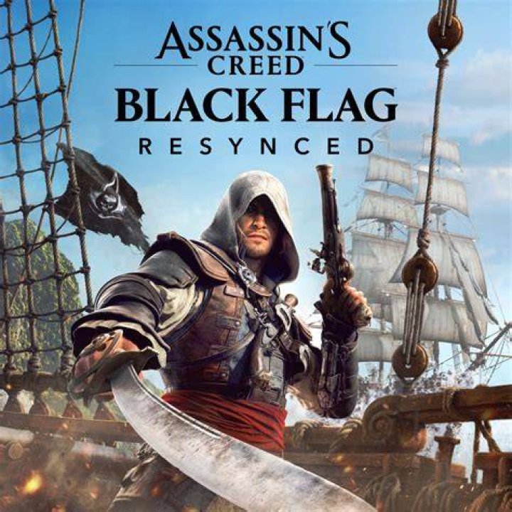 The cover art of Assassin's Creed Rogue. with the main player standing in front of a ship