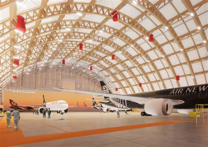 The large new hangar at the centre of the new sighting of a strange aircraft at Area 51.