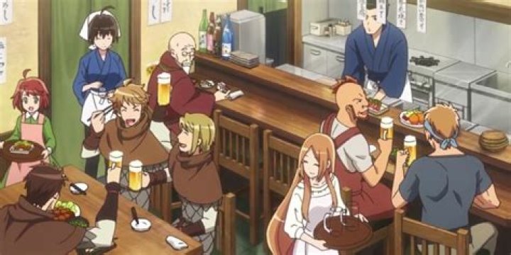 the lively izekaya of Isekai Izekaya, three waitresses tend to a restaurant full of patrons