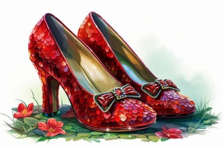 The pair of ruby slippers once worn by actress Judy Garland in the 'The Wizard of Oz'. Photo / AP