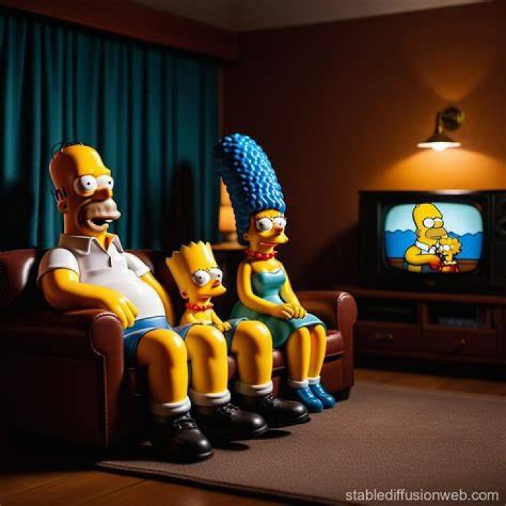 The Simpsons watching carolers on Christmas