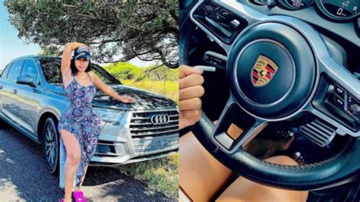 The socialite rides in expensive cars.