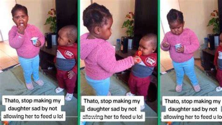 Toddler Sister Tries to Feed Brother Yoghurt in Adorable TikTok Video, Leaves Mzansi in Their Feels