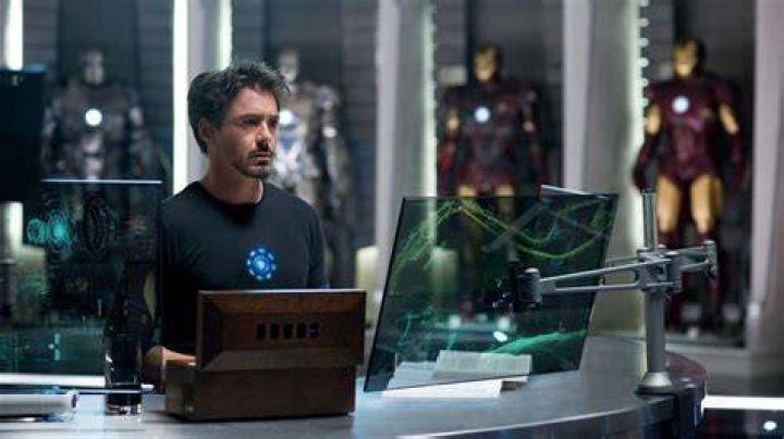 Tony working on his Iron Man suit