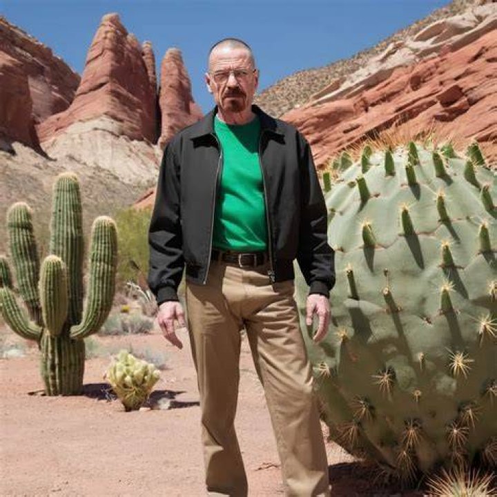 Walter White standing in a high school chemistry room in Breaking Bad