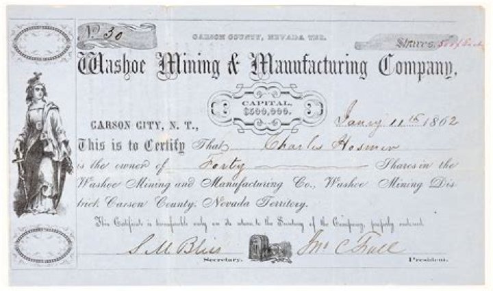Washoe Mining and Manufacturing Company, NV Territorial 1862 [163716]