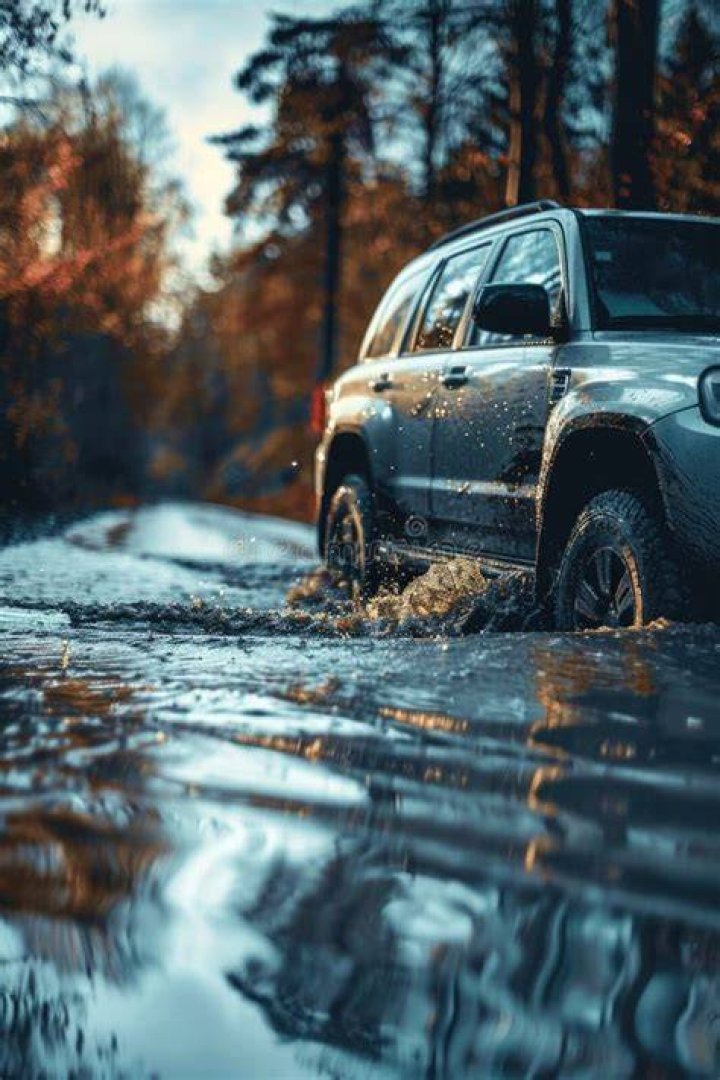 Water surged around the vehicle and over the brink of the falls nearby while Derrian Duryea performed the rescue. Photo / AP 