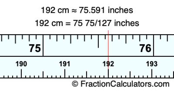 What is 192 cm in feet and inches? Calculatio
