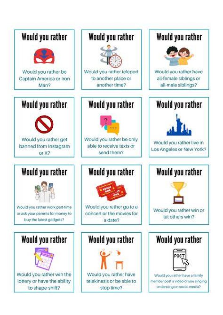 Which would you rather give up questions