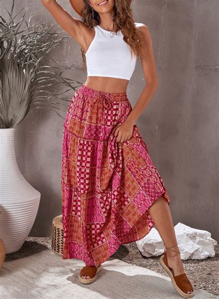 Woman in maxi skirts